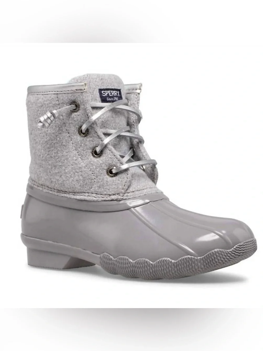 Sperry girls Light Gray Waterproof Duck Boot NIB